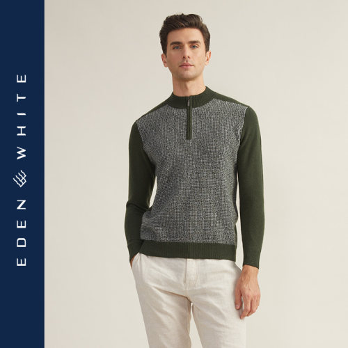 圣雪绒2021秋冬新款男提花羊绒衫