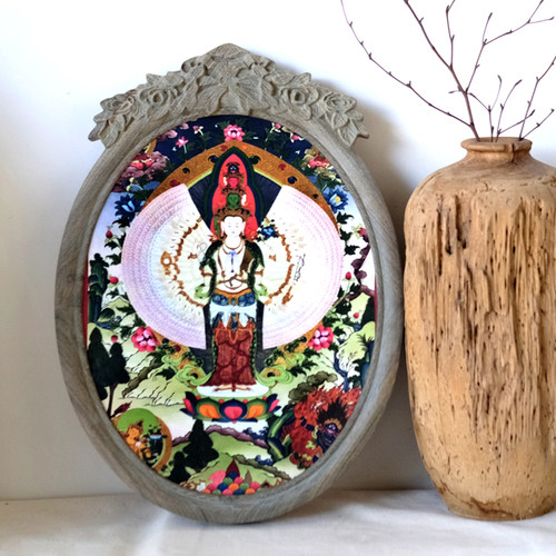 绿檀欧式椭圆实木画框厂家直销