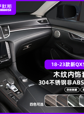 适用于英菲尼迪新QX50木纹装饰中控排挡面板仪表车门后视镜挡光条