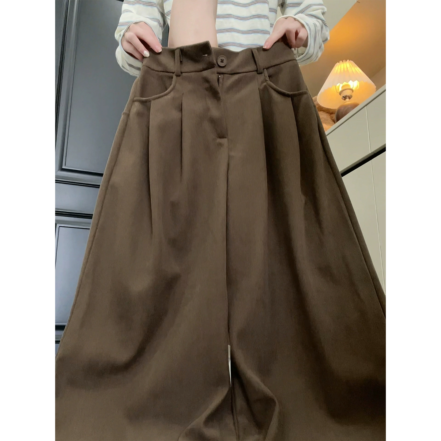 慵懒风小个子休闲直筒阔腿裤
