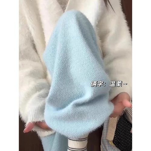 2024新款加绒貂绒糯米裤子