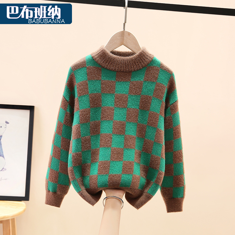 男童水貂绒毛衣秋冬针织衫