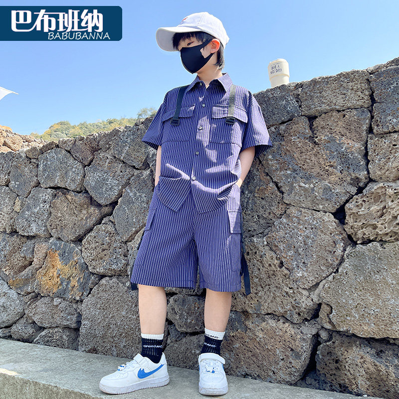 男童套装夏装2026新款儿童帅气网红潮童装中大童炸街衣服休闲运动
