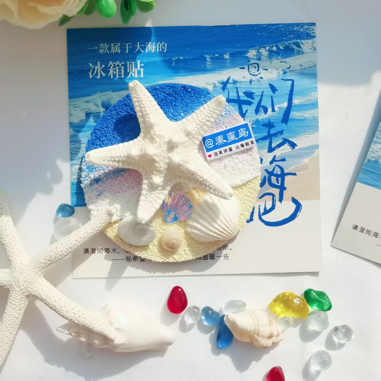 秦皇岛纪念品旋转天然海星冰箱贴