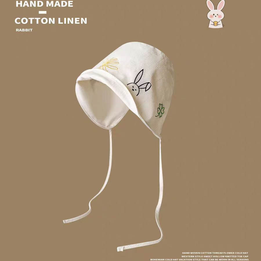 可爱刺绣渔夫帽女夏季薄款大帽檐