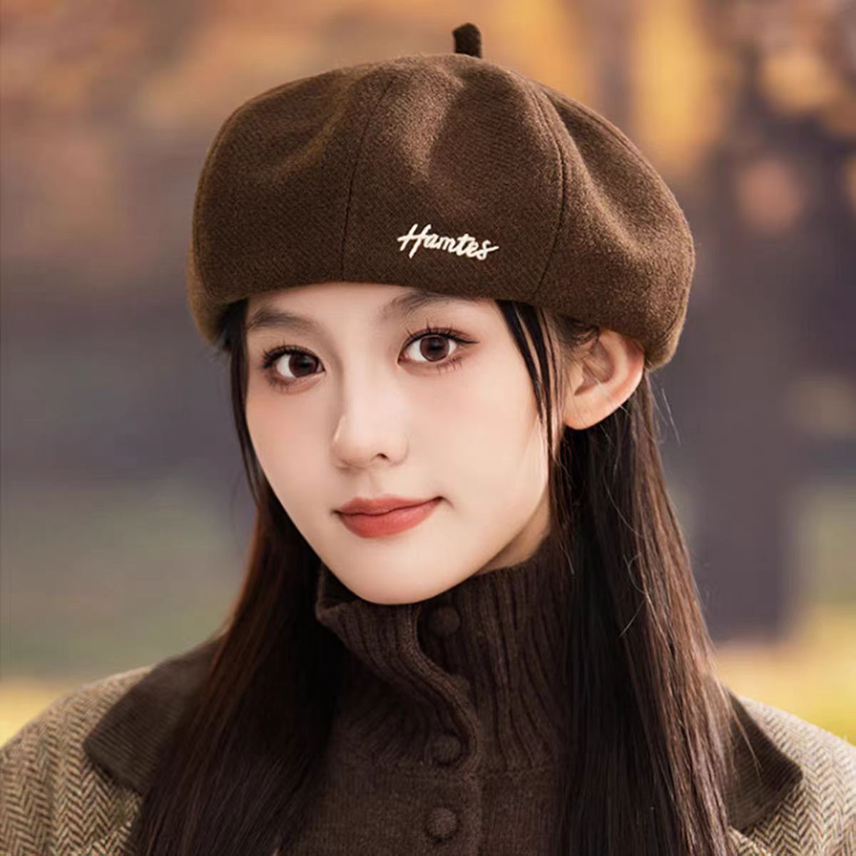 韩版甜美2025新款贝雷帽女秋冬