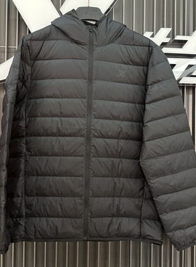 特步羽绒服轻薄连帽羽绒服男短款黑色拉链外套保暖975429190103