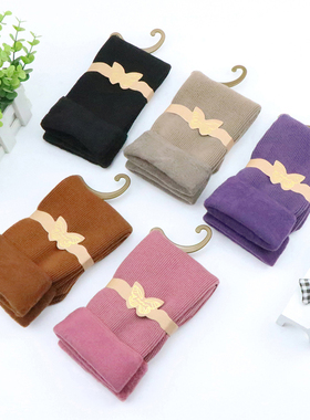 5双装冬季加厚加绒发热保暖男士中筒袜超厚防寒羊绒袜雪地袜子女