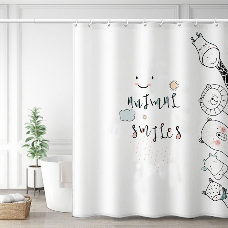 ins北欧轻奢浴室个性隔断浴帘布