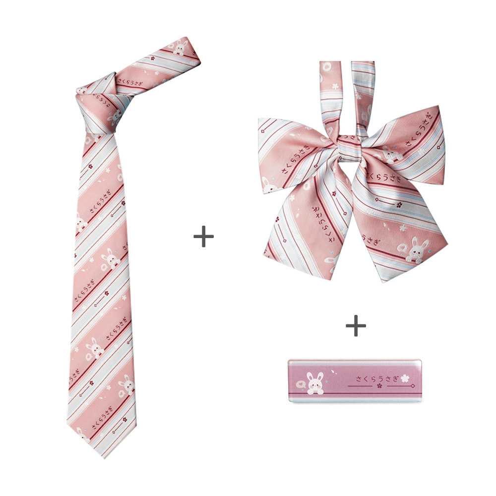 Original Genuine Jkdk Pink Hand-Tied Tie Butterfly Tie Male and Female Student Preppy Style Shirt Small Accessories