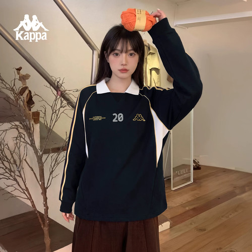 卡帕情侣秋冬长袖休闲针织套头衫