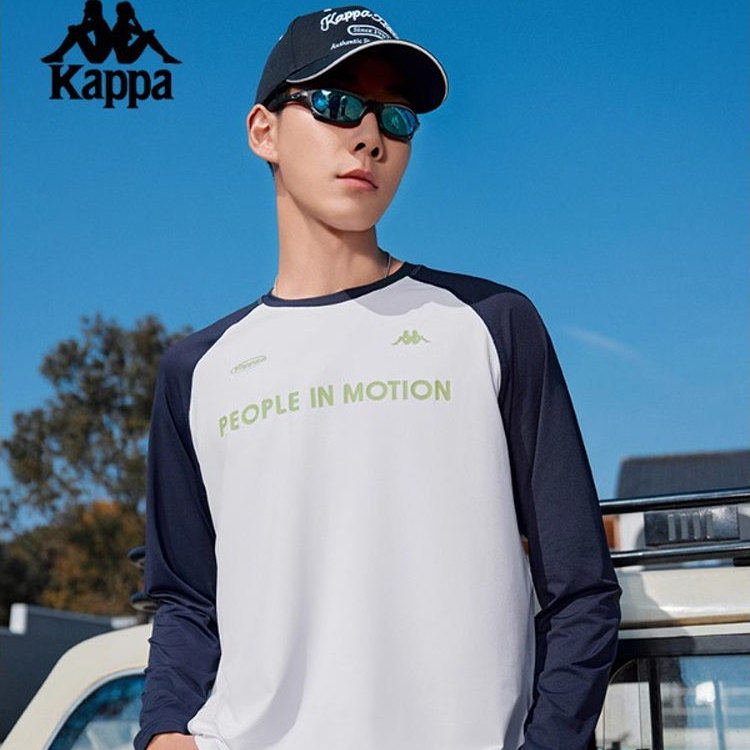 Kappa卡帕背靠背运动长袖t恤新款女宽松透气短袖速干打底上衣男款 - 实物图