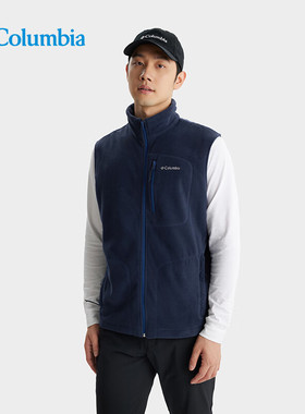 哥伦比亚马甲男25秋冬户外上衣外套保暖防风抓绒衣抓绒马甲AE1056