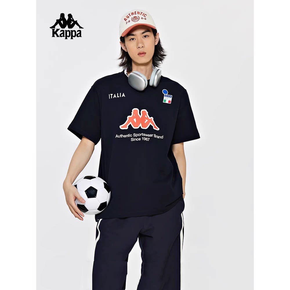 kappa卡帕背靠背短袖t恤男夏季运动休闲潮流简约半袖小众个性品牌