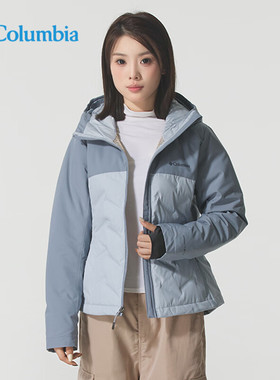 哥伦比亚女25秋冬防水金点热能热压防跑绒650蓬羽绒服XR8598