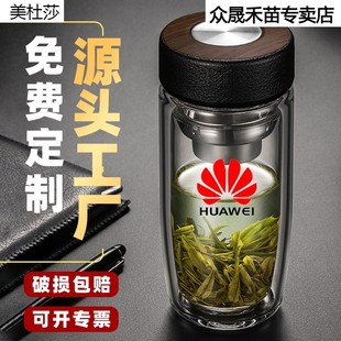 网红鹅蛋杯双层玻璃泡茶杯大容量家用喝水杯子耐高温定制印字 新款