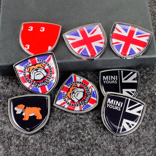 宝马迷你cooper F56 F55 MG6 MINI 可爱徽章三角窗车标装饰车身贴