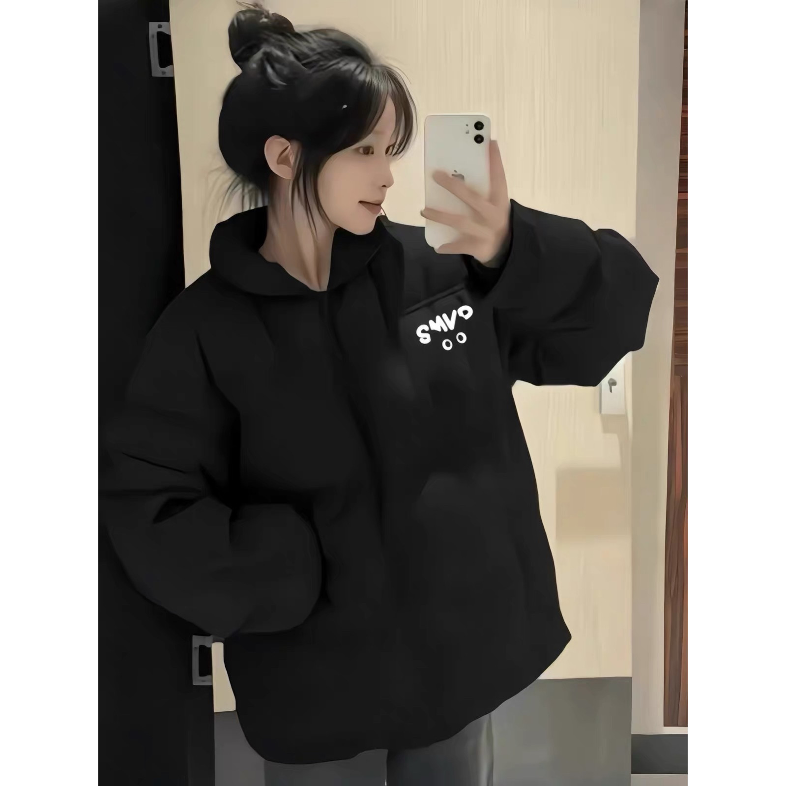美式黑色立领羽绒棉服少女大童冬季新款初中高中学生宽松保暖外套