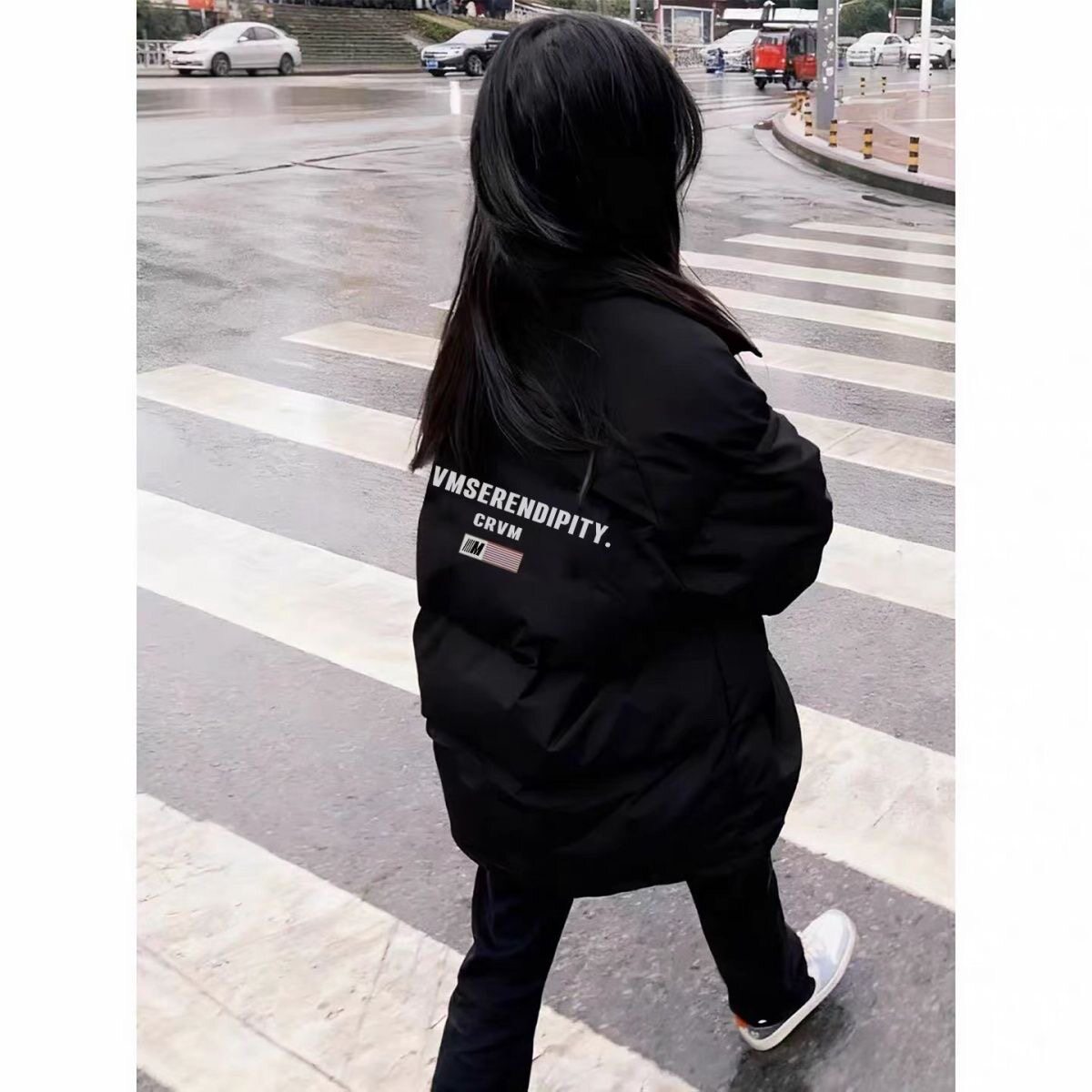 潮牌街头羽绒棉服女款冬季不臃肿面包服立领宽松休闲时尚加厚外套