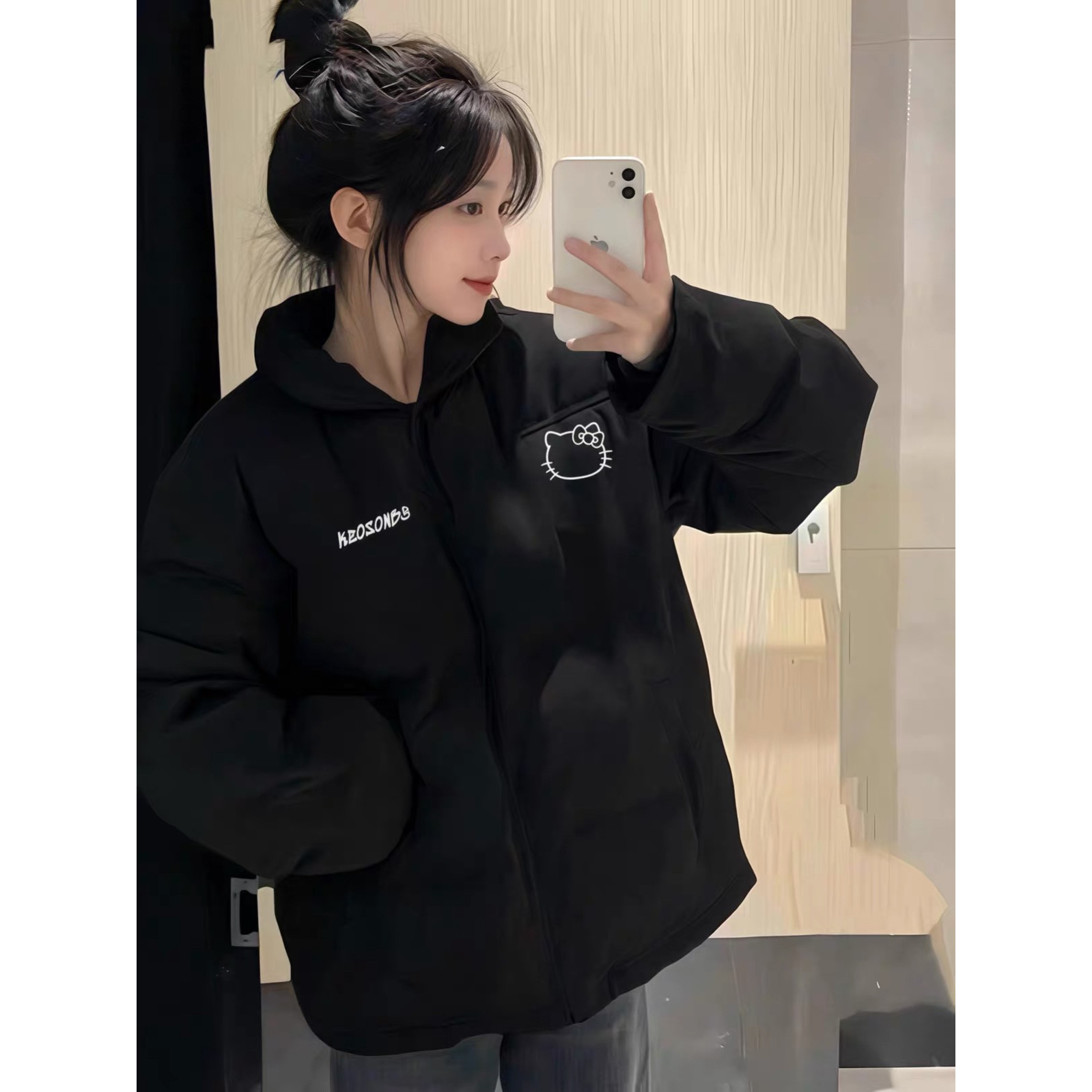 冬季保暖羽绒棉服女大童2026新爆款初中高中学生宽松面包服外套潮