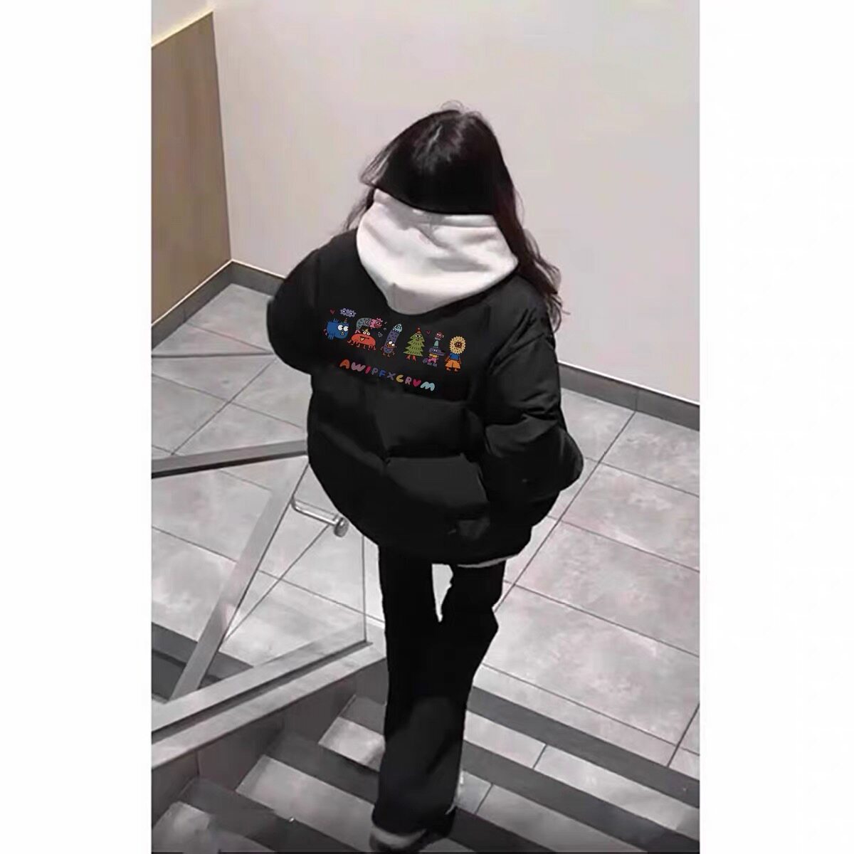个性流行羽绒棉服女款冬季高街潮牌高中生加厚立领保暖不臃肿外套