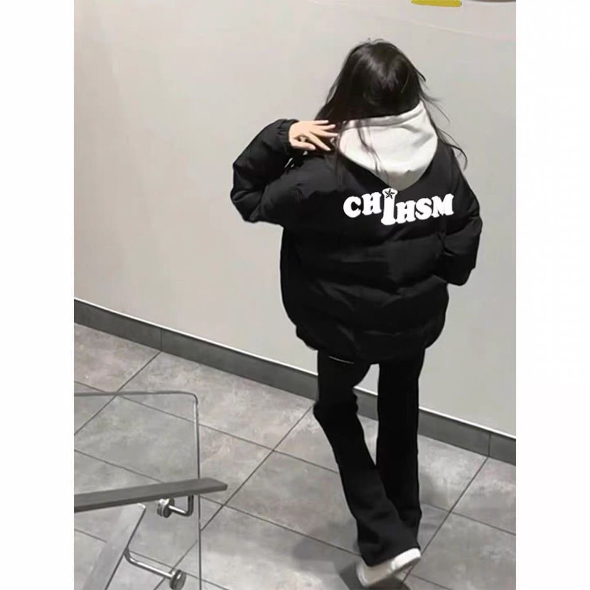 黑色冬季宽松保暖棉衣立领羽绒棉服女新款好看加厚学生棉袄外套潮