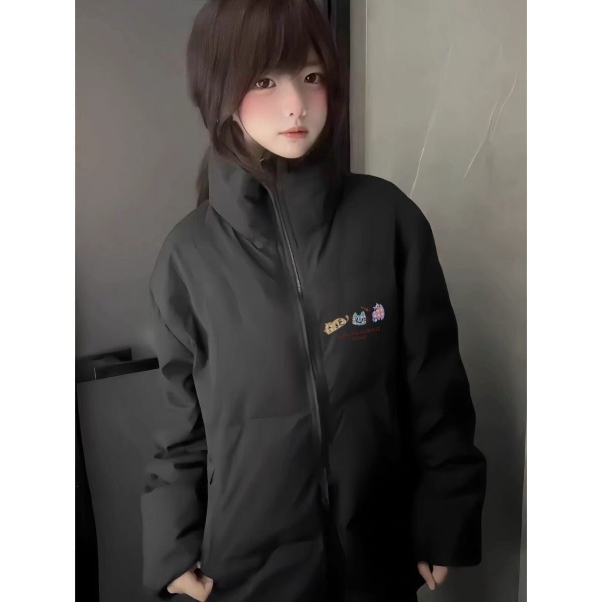美式复古新款立领羽绒棉服少女冬季初中生高中生学生百搭保暖外套
