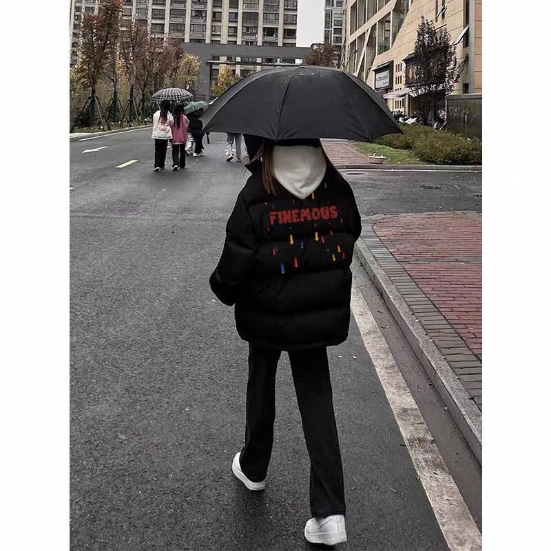 美式羽绒棉服女秋冬季2026新款学生宽松加厚保暖超好看面包服外套