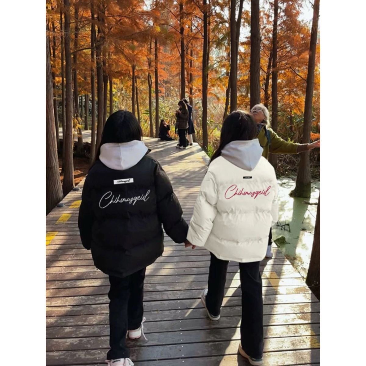 hiphop潮牌羽绒棉服女大童冬季新款宽松加厚保暖初中学生棉衣外套