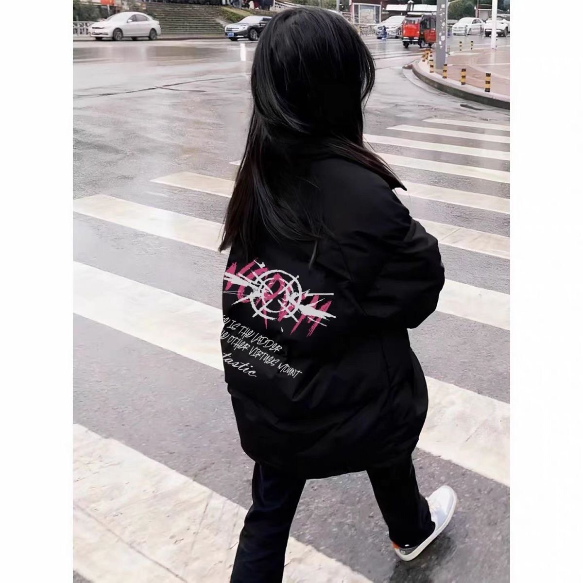 潮牌休闲羽绒棉服女冬季2026新款小个子初中生加厚百搭宽松面包服