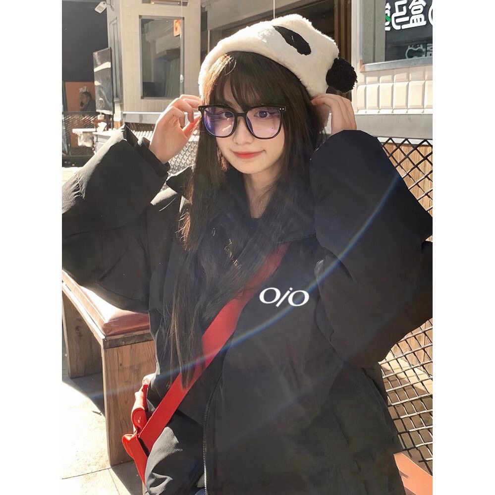 黑色羽绒棉服女款韩系小个子学生百搭宽松保暖超好看的冬装外套潮