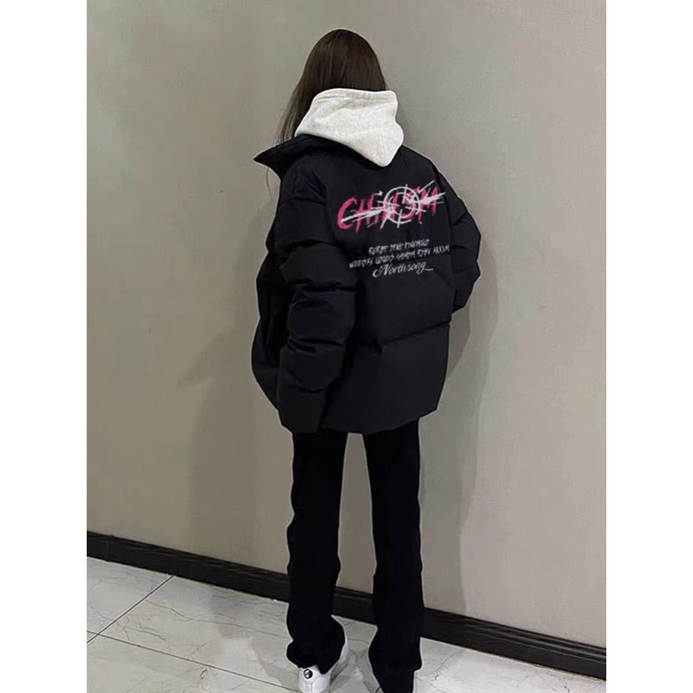 国潮牌小个子短款羽绒棉服女秋冬新款宽松显瘦设计感保暖立领外套