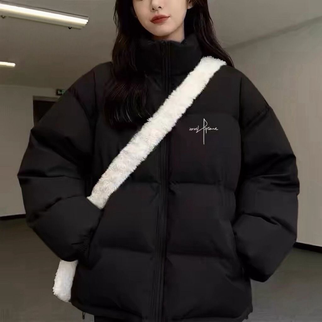 黑色棉服外套女2026新款爆款冬季学生巨好看加绒加厚保暖晋江棉衣
