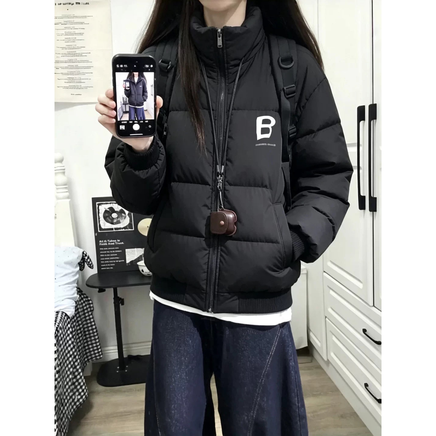 美式立领羽绒棉服女2026新款冬季学生加厚保暖宽松百搭面包服外套