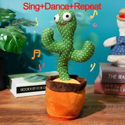 Talking Dancing Cactus USB Charging Shake Plush Toy Lovely C