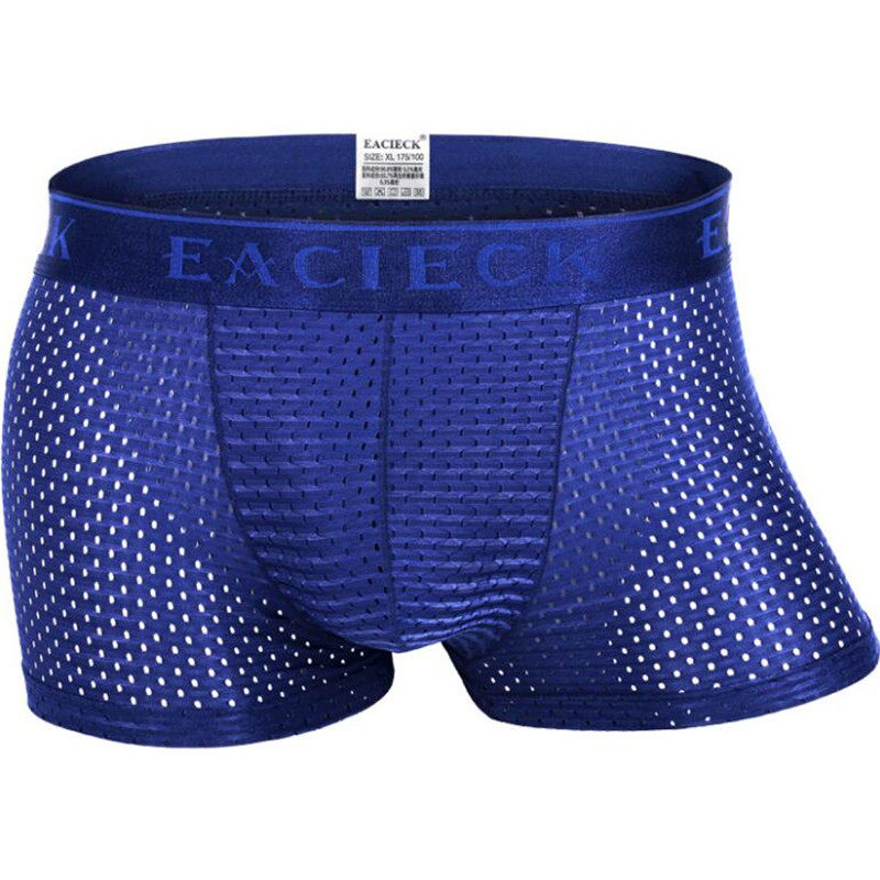 Bamboo Underwear Men Boxer Shorts Breathable Mesh Sexy Mens