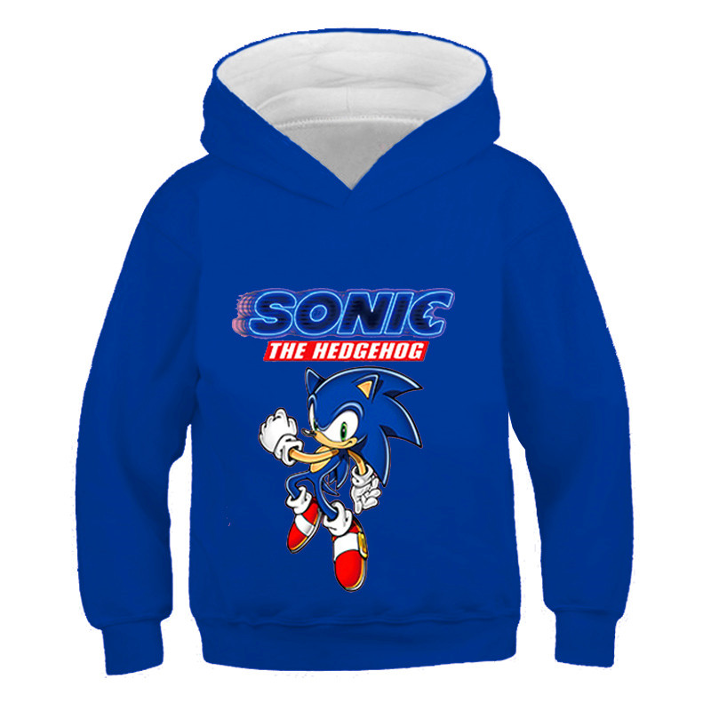 Boys girls Pullovers Sonic Hoody Kids Pure cotton Hoodie Swe