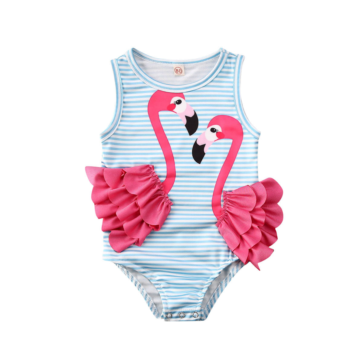 citgeett summer flamingo kid baby girl one piece bikini swim