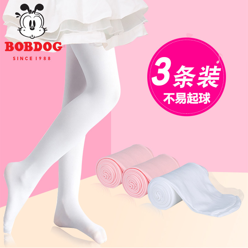 儿童连裤袜秋冬加绒加厚白色打底裤丝袜春秋跳舞专用女童舞蹈袜子