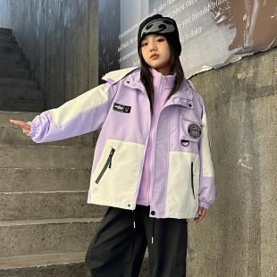 女童冲锋衣三合一可拆卸2025新款洋气春秋冬款儿童加绒加厚外套潮