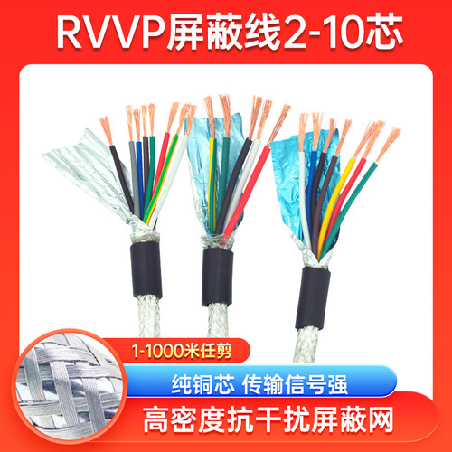 铜芯电缆RVVP2芯3芯4芯5芯6芯7芯8芯0.3/0.5平方屏蔽线信号线 - 封面