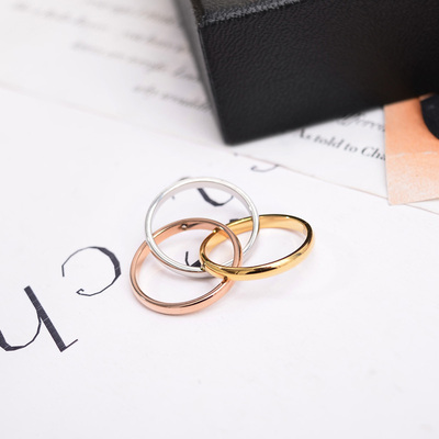 欧美风钛钢不褪色百搭食指环