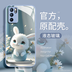 OPPOReno6手机壳新款opporeno7se全包reno8pro防摔9pro玻璃硬壳oppo高级感10pro+卡通0pp0创意reno5可爱pro十