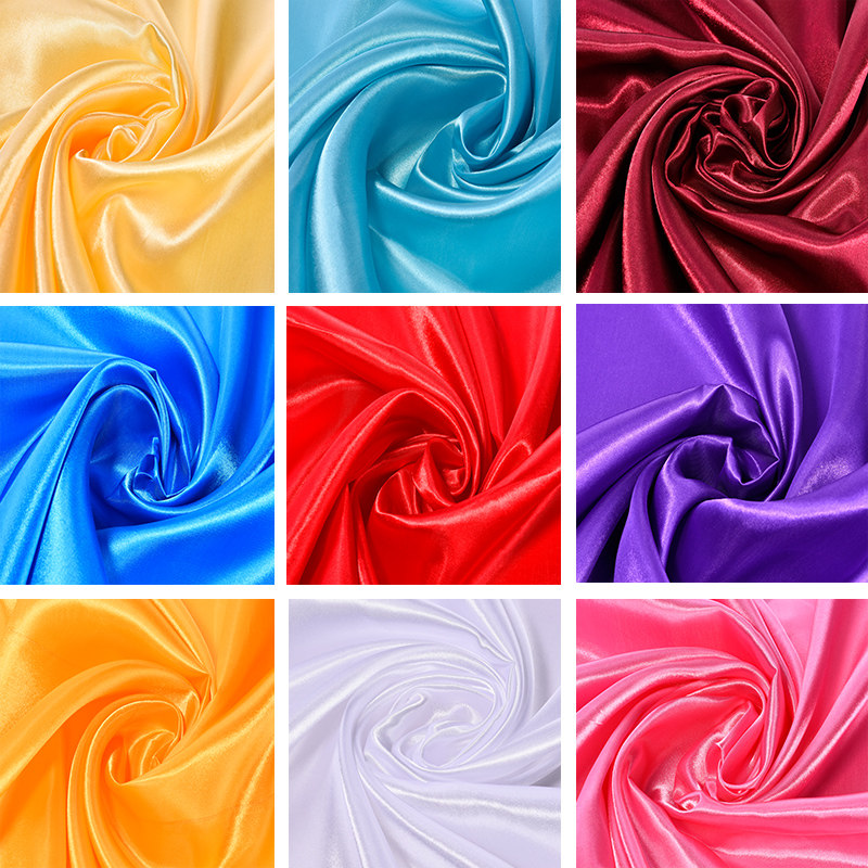 绸缎布料缎面色丁丝绸布红布礼盒内衬里布绸子碎布头清仓处理面料