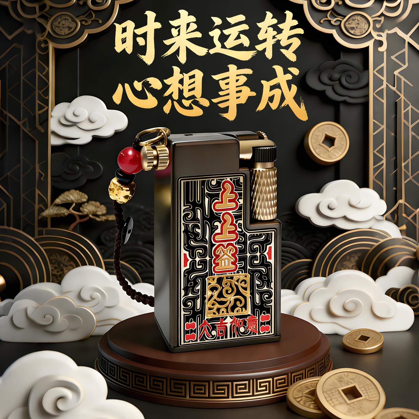 chief705首领煤油打火机黄金叶双油仓透明仓自用送礼礼盒防风