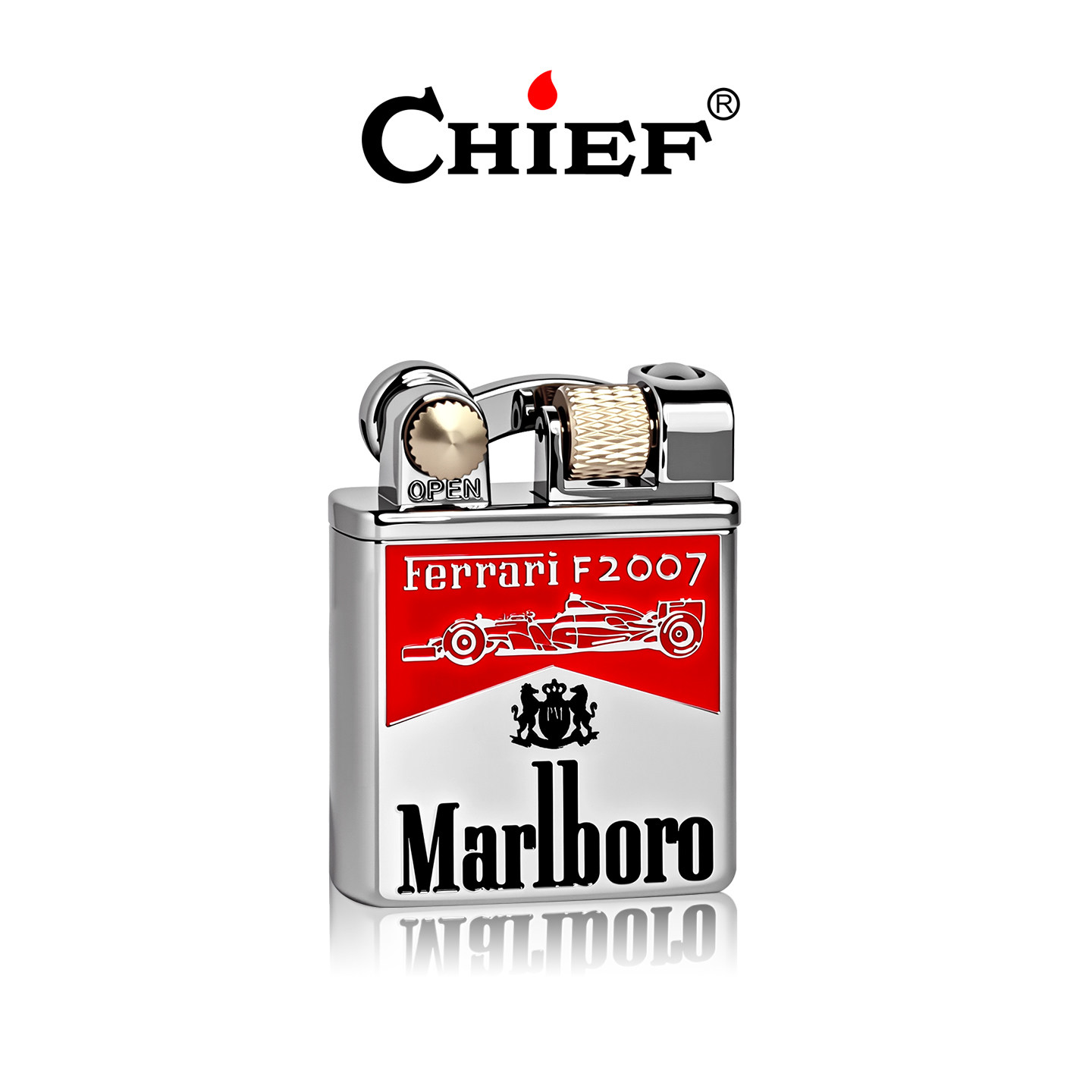 赛道涂装-Chief首领煤油打火机高档复古防风情人节送对日礼物