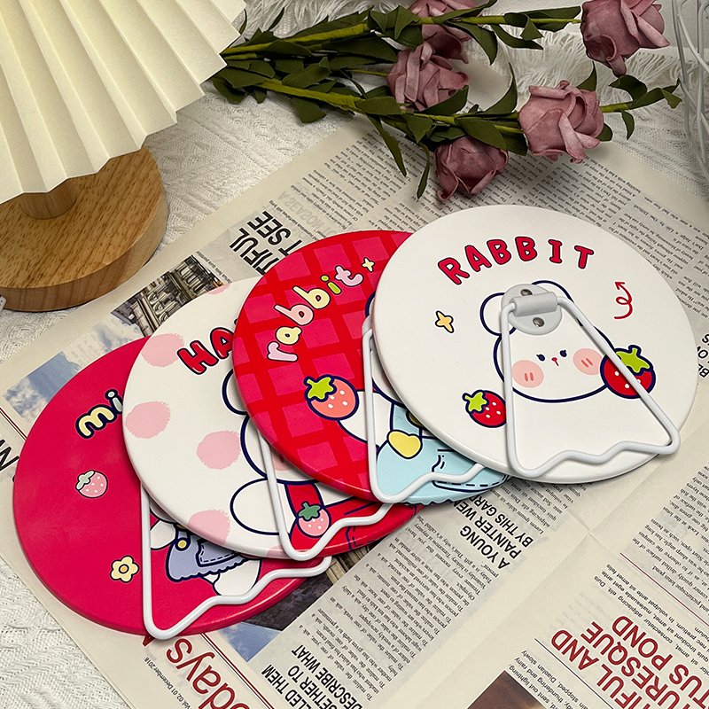 可愛化妝鏡ins日系支架臺鏡