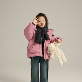 外贸布丁哈鲁2024冬款羽绒服85绒子含量90白鸭绒女童冬季加厚羽绒