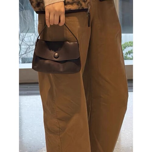 2025新款胎牛皮sally bag手提小方包纽扣包row口红包迷你手机包