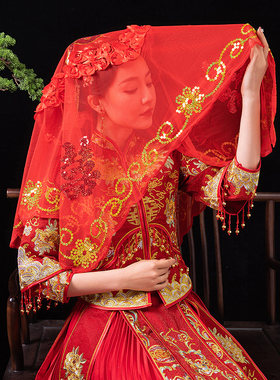 古风新娘嫁衣中式婚礼汉服红盖头